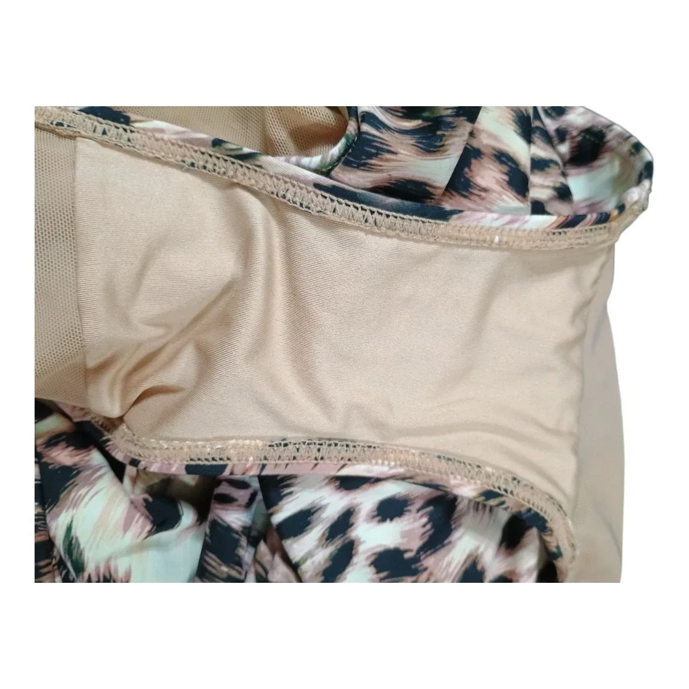 Artesands Women's Plus 16 Leopard Swim Suit Multi Fit Cup Adjustable Straps NWOT